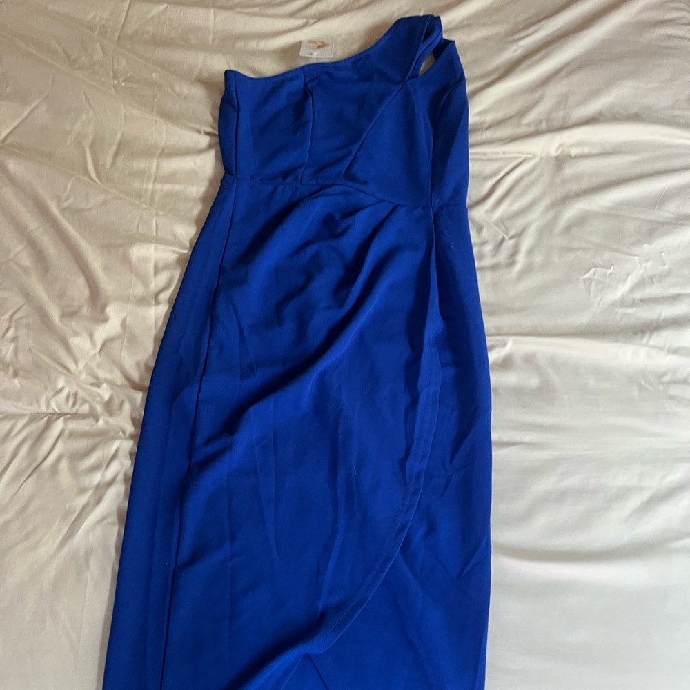 Elegant Blue Strapless Dress